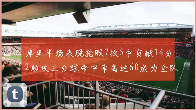 库里半场表现抢眼7投5中贡献14分2助攻三分球命中率高达60成为全队得分王